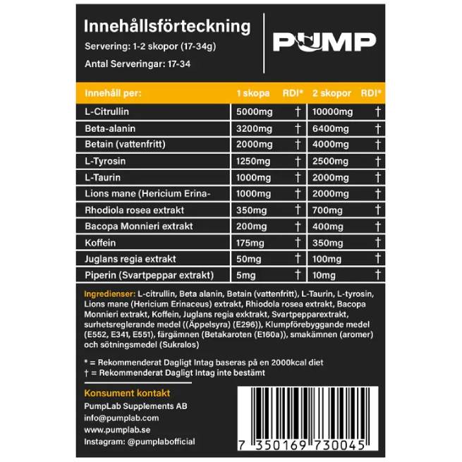 PumpLab URANIUM - 550g Full Stim Preworkout