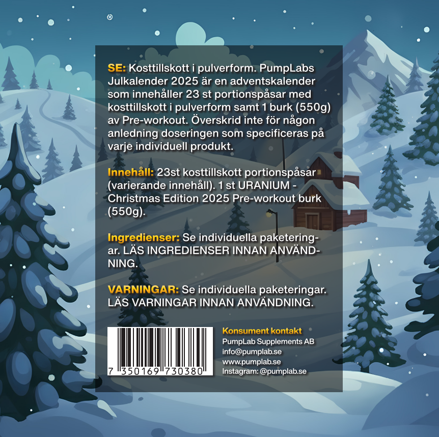 PumpLab JULKALENDER - 1x PWO, 23 Taste tests (Limited Edition)