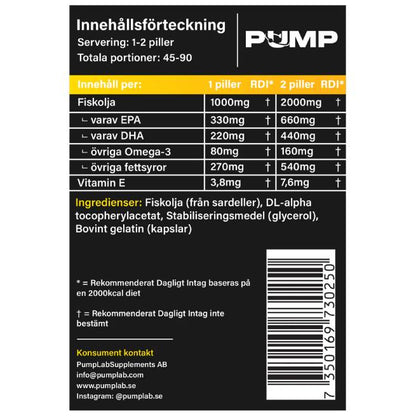 PumpLab OMEGA - Potent Omega-3 formula, 90 Caps
