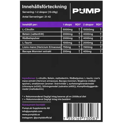 PumpLab PLUTONIUM - 550g Stim Free Preworkout