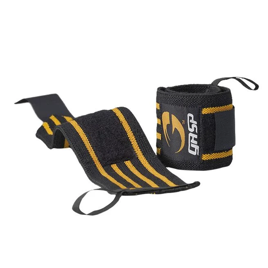 Hardcore Wrist Wraps, Black/Yellow